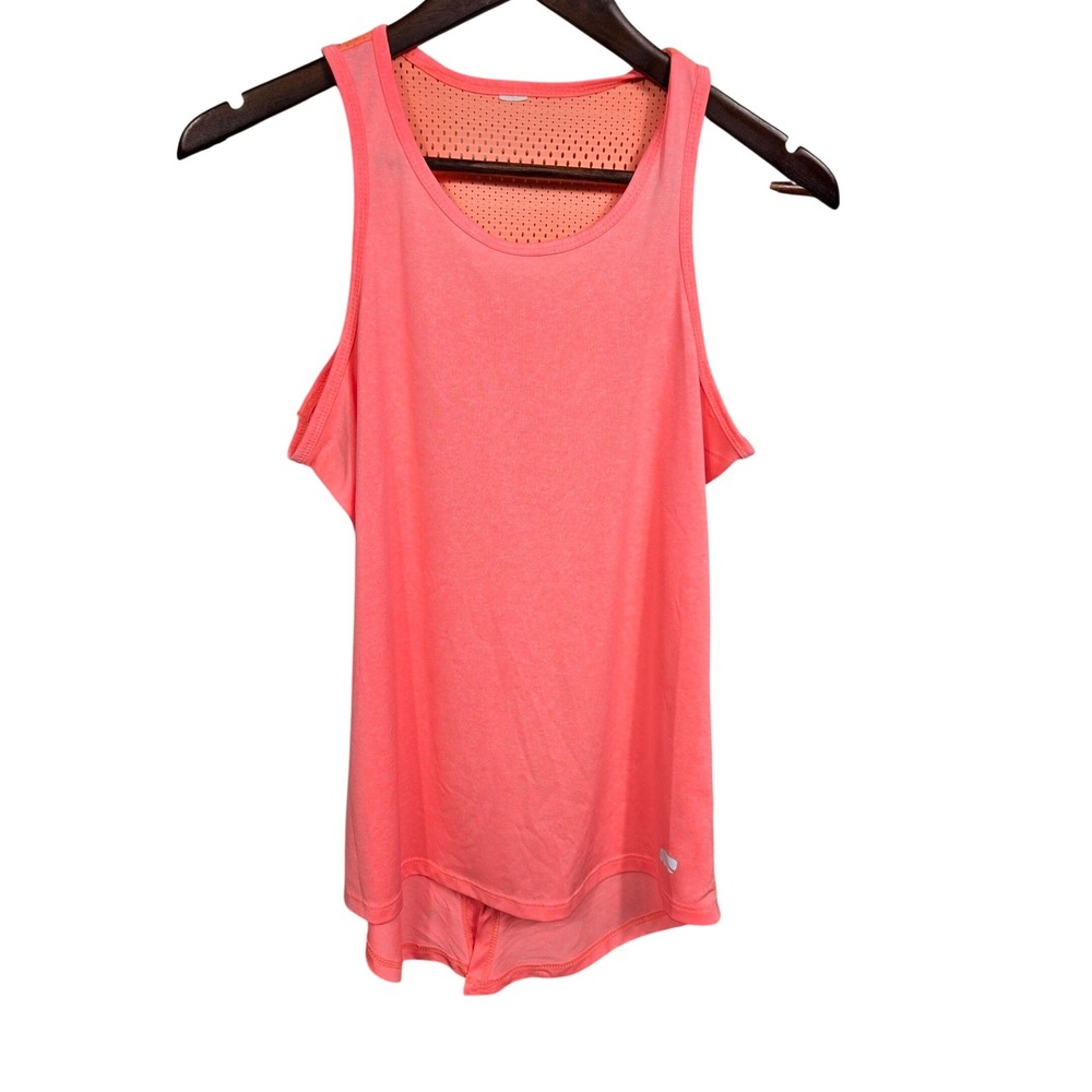 Marika Pink Orange Mesh Split Back Workout‎ Tank Top Womens Small